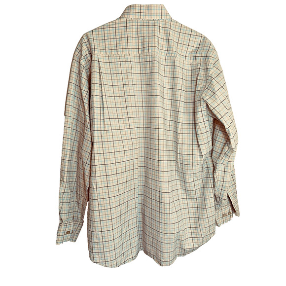 Orvis Dress Shirt Mens L Yellow Plaid Long Sleeve Cotton - Picture 6 of 10